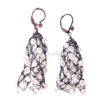 Fashion Natural Matt Crystal Black Earrings